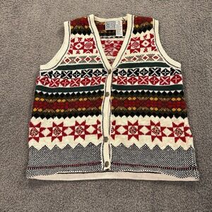 Vtg Russ Sport Company Vest Women Small  Knit Beaded Granny Academia Art To Wear